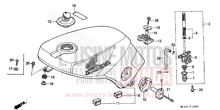 KRAFTSTOFFTANK von CB1300 Super Bold'or ABS MONZA RED (R110) von 1988
